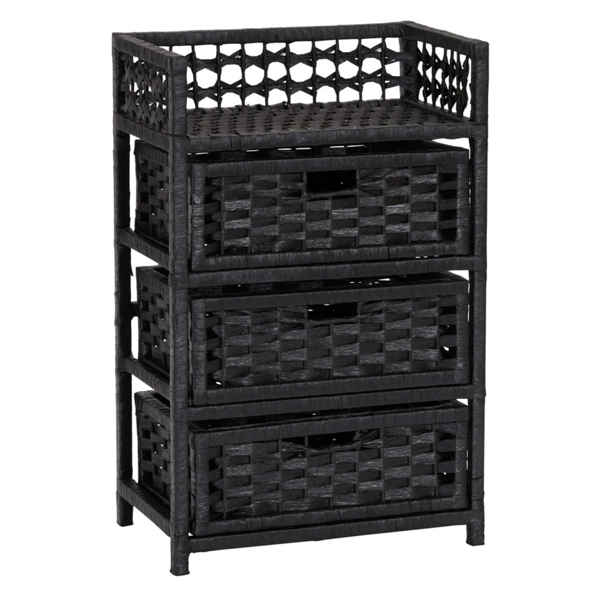 Household Essentials Woven 3 Drawer Chest with Cutout Handles